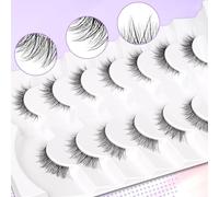 Ciglia finte 6D, leggere, naturali, comode, demi cat eye, con fascia trasparente, per uso quotidiano, soffici e morbide, ciglia finte confezionate da demi wispies