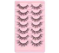 Ciglia finte 6D, leggere, naturali, comode, demi cat eye, con fascia trasparente, per uso quotidiano, soffici e morbide, ciglia finte confezionate da demi wispies