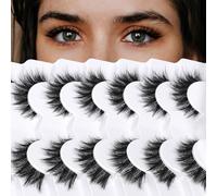 Ciglia finte 6D, leggere, naturali, comode, demi cat eye, con fascia trasparente, per uso quotidiano, soffici e morbide, ciglia finte confezionate da demi wispies