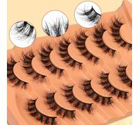 Ciglia finte 6D leggere naturali confortevoli Demi Wispy Cat Eye ciglia trasparenti strisce ciglia morbide morbide ciglia finte pacchetti, ciglia sottili, ciglia demi wispies ciglia