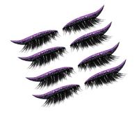 Ciglia Finte a Fascia - 4 Paia Ciglia Finte Autoadesive Resistenti all'Acqua | Con Effetto Luccicante Riusabili Per La Cura Della Bellezza Trucco Adesivo Eyeliner Per Uso Domestico Quotidiano Viaggio