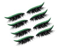 Ciglia Finte a Fascia | 4 Paia Fasce Adesive Per Applicazione Ciglia | Con Effetto Luccicante Riusabili Per La Cura Della Bellezza Trucco Adesivo Eyeliner Per Uso Domestico Quotidiano Viaggio E Perfor