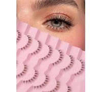 Ciglia finte Cat Eye, ciglia finte da 15 mm, ciglia soffici, con fascia sottile, ciglia volumizzanti, ciglia finte naturali, ciglia finte 3D, confezione da 10 paia