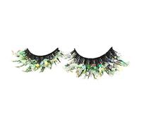 Ciglia Finte Cat Eye Paillettes Glow In The Dark Ciglia finte Notte Fluorescente Cambia colore lucido occhio Ciglia luminose Effetto scenico esagerato Lashes Extension Kit (C, One Size)