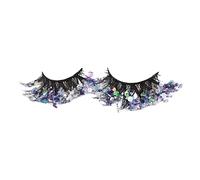 Ciglia Finte Cat Eye Paillettes Glow In The Dark Ciglia finte Notte Fluorescente Cambia colore lucido occhio Ciglia luminose Effetto scenico esagerato Lashes Extension Kit (F, One Size)
