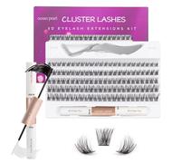 Ciglia Finte Ciuffetti Lash Extension Kit 120 Pcs C/CC/D Curl Cluster Lashes con Colla e Pinzette 10-16mm Estensioni Ciglia Individuali Naturale Ciglia a Grappolo Facili da Applicare a Casa - OP17