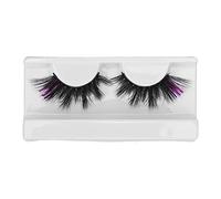 Ciglia finte colorate riutilizzabili colore sfumato ciglia drammatiche morbide e leggere soffici 18 mm per performance di trucco scenico (Viola e rosa scintillante)