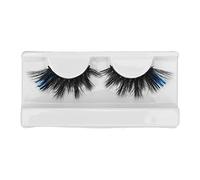 Ciglia finte colorate riutilizzabili colore sfumato ciglia drammatiche morbide e leggere soffici 18 mm per performance di trucco scenico (Blu e rosa scintillante)