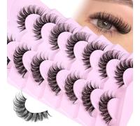 Ciglia finte dall'aspetto naturale, ciglia finte a forma di volpe, 15 mm, 6D, volumizzanti, extension per ciglia finte, confezione da 7 paia