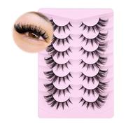 Ciglia finte in visone, soffici, dall'aspetto naturale, ciglia finte 8D, lunghe 20 mm, confezione da 10 paia di ciglia finte riutilizzabili che sembrano extension