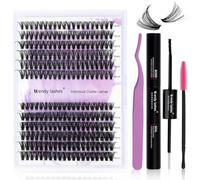 Ciglia Finte Individuali Kit D Curl DIY Cluster Lashes Kit 40D/50D 0,07mm Mix 12-16mm Ciuffetti Extension Ciglia Kit Ciuffetti Ciglia Finte WENDY LASHES(40D/50D-D-DIY Lash Extension Kit)