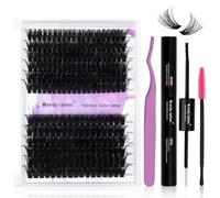 Ciglia Finte Individuali Kit D Curl DIY Cluster Lashes Kit 60D/80D 0,07mm Mix 12-16mm Ciuffetti Extension Ciglia Kit Ciuffetti Ciglia Finte WENDY LASHES(60D/80D-D-DIY Lash Extension Kit)