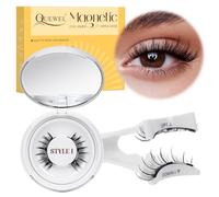 Ciglia Finte Magnetiche Naturali, Ciglia Finte Magnetiche riutilizzabili con applicatore, non c'è bisogno di colla magnetica per Ciglia QUEWEL facile da indossare e rimuovere （Set-I-1）