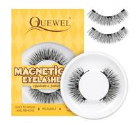 Ciglia Finte Magnetiche Naturali, Ciglia Finte Magnetiche riutilizzabili con applicatore, non c'è bisogno di colla magnetica per Ciglia QUEWEL facile da indossare e rimuovere (A-04)