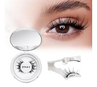 Ciglia Finte Magnetiche Naturali, Ciglia Finte Magnetiche riutilizzabili con applicatore, non c'è bisogno di colla magnetica per Ciglia QUEWEL facile da indossare e rimuovere （Set-C-1）