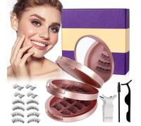 Ciglia Finte Magnetiche Naturali con Calamita, Ciglia Finte Riutilizzabili con Applicatore Magnetic Lashes Senza Eyeliner