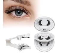 Ciglia Finte Magnetiche naturali riutilizzabili con applicatore, non necessita di colla. Ciglia finte magnetiche QUEWEL facili da indossare e rimuovere con istruzioni (B+L- 2 paia)