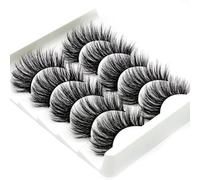 Ciglia finte naturali, 5 paia di ciglia trasparenti, a grappolo lungo, in visone, leggere, comode, dall'aspetto naturale, dall'aspetto naturale