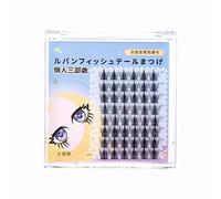 Ciglia Finte Naturali Magnetiche Con Calamita Cartoon Pigro Ciglia Finte Naturale Stelo Superfine Ventaglio di Piume di Pesce Innesto Ciglia Fata Principiante Estensione Kit Extension (B, One Size)