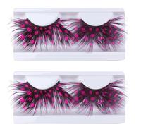 Ciglia Finte Piuma Rosa Extra Lunghe, 2 Paia per Trucco Occhi