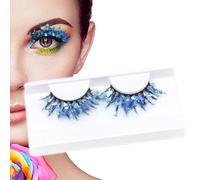 Ciglia glitterate - ciglia lunghe e spesse con glitter | Trucco decorativo per gli occhi, ciglia di Natale brillanti per accessori Cosplay, feste, ballo, spettacolo sul palco