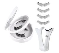 Ciglia magnetiche - 4 pezzi Donne Magnetiche ciglia | PP STEM nero False cluster, con applicatore, per trucco per gli occhi donne per le date di viaggio performance che funzionano in