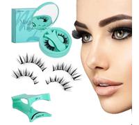 Ciglia magnetiche con applicatore - senza colla, ciglia finte dall'aspetto naturale, kit riutilizzabile di 2 magneti per un'applicazione in 3 secondi (ZP04)
