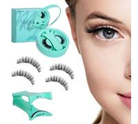 Ciglia magnetiche con applicatore - senza colla, ciglia finte dall'aspetto naturale, kit riutilizzabile di 2 magneti per un'applicazione in 3 secondi (ZP01)