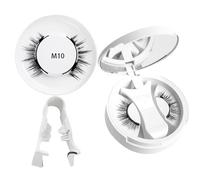 Ciglia magnetiche naturali | Kit effetto falso senza colla | Set con applicatore portatile e custodia riutilizzabile | Ciglia leggere 4 pezzi con clip, design compatto per tutti i giorni