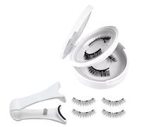 Ciglia magnetiche per ciglia, da donna, 4 pezzi, look naturale, con applicatore, riutilizzabile, per appuntamenti di viaggio a casa