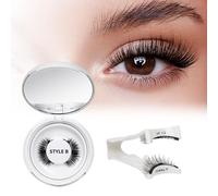 Ciglia magnetiche riutilizzabili con applicatore,Ciglia Finte Magnetiche, non necessita di colla, facile da indossare e rimuovere, Include una guida di utilizz（Set-B-1-04）