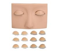 Ciglia mannequin pratico per il trucco per ciglia Testa doppio strato di sostituzione a strato singolo kit occhio di sostituzione compatto novizio (Colore della pelle)