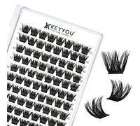 Ciglia singole, 96 pezzi, arricciatura a D, 10 mm, keyyou, volume Wispy Lash Extension Soft&Comfortable Easy DIY at Home(Y02, D-10 mm)