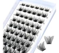 Ciglia singole soffici a ciuffetti - Curvatura D 8-16 Miste 72 pezzi Extension ciglia fai da te di qualità professionale, ciglia soffici e leggere come piume per un look naturale e voluminoso ogni