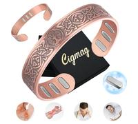 Cigmag Bracciale da uomo in rame, con 9 potenti magneti da 5000 gauss, regolabile in 99% rame puro (albero della vita celtico Lotus)