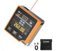 CIGMAN Telemetro Laser Digitale 3 in 1 80M, Misuratore di Distanza con LCD Retroilluminato, Bolla Elettronica,Goniometro Digitale, Unità M/In/Ft, Metro Laser Digitale (CD80)