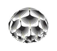 Cigni Art Déco Nero su Bianco Cuffia da Impermeabile, Cuffia Elastica per Capelli da Bagno Protezione Ambientale Cuffia da Bagno per Capelli, Doppio Strato Impermeabile Cappello da da