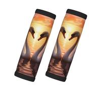 Cigni che nuotano sul lago bagagli maniglia Wrap 2PCS tramonto valigia copertura maniglia con identificatori morbido neoprene valigia grip wrap accessori da viaggio