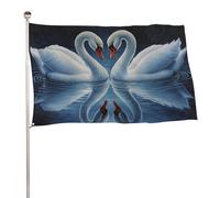 Cigni Immagine Specchio Colli Formando Bandiera a Forma di Cuore 3x5 Ft Outdoor Garden Bandiere Banner Decor Per Cortile Portico Prato Fattoria