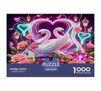 Cigno 1000 Pezzi Puzzle Collezione Premium Cigno Love in Floral Harmony Regalo Elegante Per Uomini, Donne, Adulti E Bambini over 14 Anni 70x50cm/1000pcs