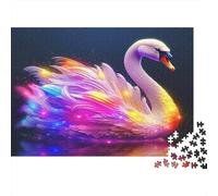 Cigno arcobaleno Puzzles 1000 Pezzi Carta riciclata per adulti Puzzle per adulti Gioco educativo con sfida Ottima idea regalo per il relax 38x26cm/1000pcs