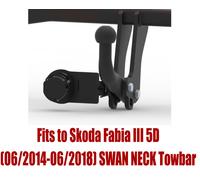 Cigno Collo Traino Barra per Skoda Fabia III 5D (2014-2018) & N° Elettrica -