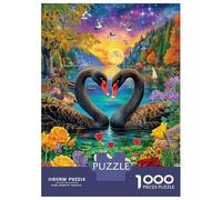 Cigno dell'amore Puzzle 1000 Pezzi - Jigsaw Puzzle Regali Per Adulti E Bambini, Gioco Di Sfida Intellettuale, 38x26cm/1000pcs