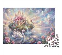 Cigno dell'Isola delle Rose Puzzle 1000 Pezzi,Sfida Impossibile,dai 14 Anni,Decorazione Casa,Adulti E Ragazzi,Gioco Educativo,Cartone Di Qualità,Idea Regalo,Antistress 38x26cm