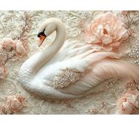 Cigno Diamond Painting Adulti, 5D Diamond Painting Paesaggio Diamantini Crystal Art DIY Mosaico Strass Pittura a Diamante, Ricamo a Punto Croce Painting per Decorazioni Parete 50x40cm -lsy25010VA