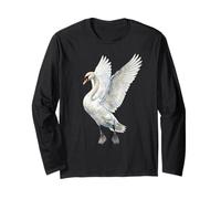 Cigno Muto Cygnus Olor Elegante Acqua Uccello Art Design Maglia a Manica