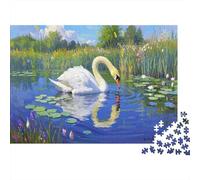 Cigno muto Jigsaw Puzzle Impossible 1000Pcs Lili d'acqua dello stagno Decorazione Per La Casa. Rilassamento E Intelligence Per Adulti E Ragazzi Da 14 Anni 1000pcs (75x50cm)