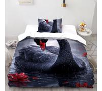 Cigno Nero Set Di Biancheria Da Letto Artee Copripiumino 2 Pezzi Comfort in Morbida Microfibra Per Bambini, Con Cerniera E Federa Single（135x200cm）