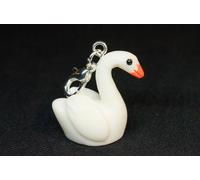 Cigno pendente Cerniera Pull Miniblings Anatra Oca Uccello D'Acqua Bianco
