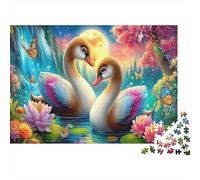 Cigno Puzzle Sfida da 1000 Pezzi Cigni nello Stagno Colorato per Adulti Ragazzi e Anziani Gioco per la Mente 70x50cm/1000 pezzi